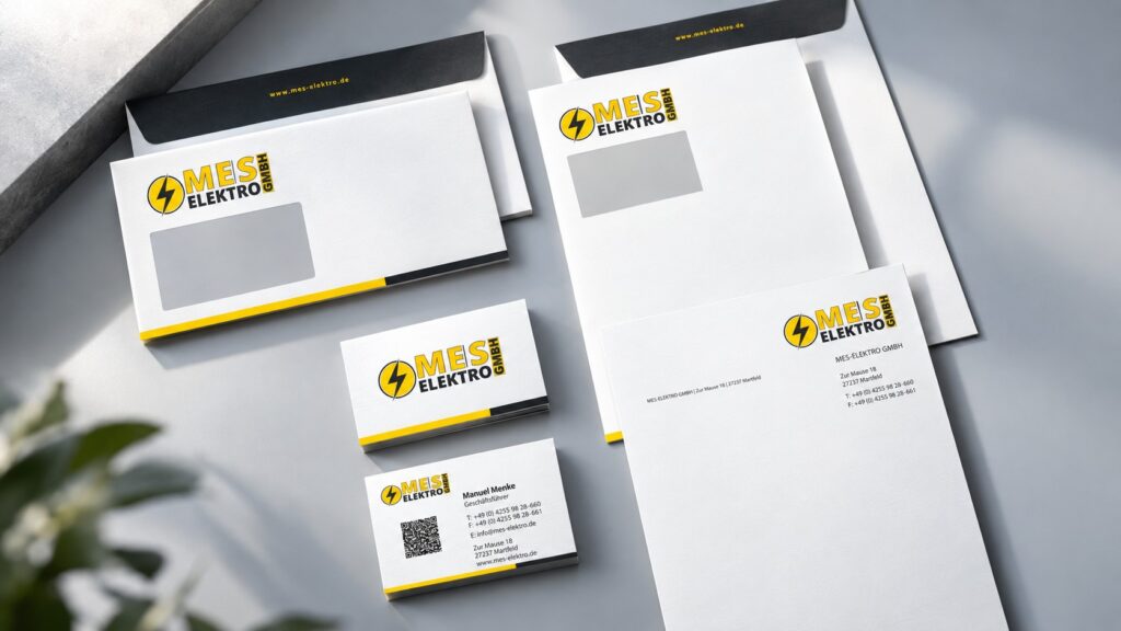 Ansicht der Printmedien für die Firma MES Elektro